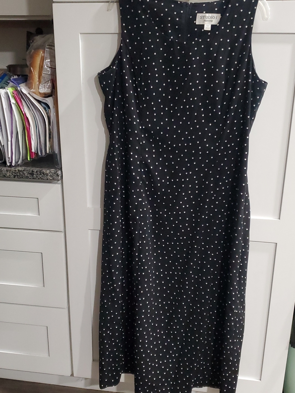 Studio Black Polka Dot Sleeveless Midi Dress